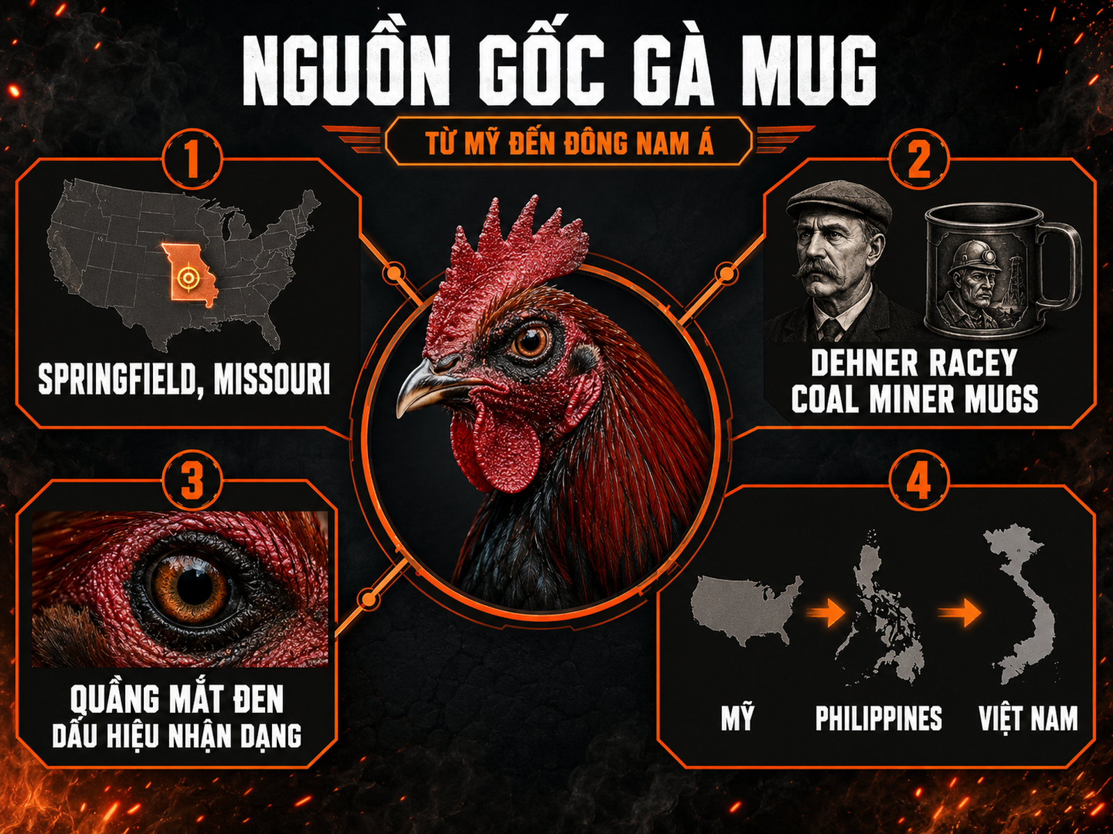 Nguồn gốc và lịch sử dòng gà Mug
