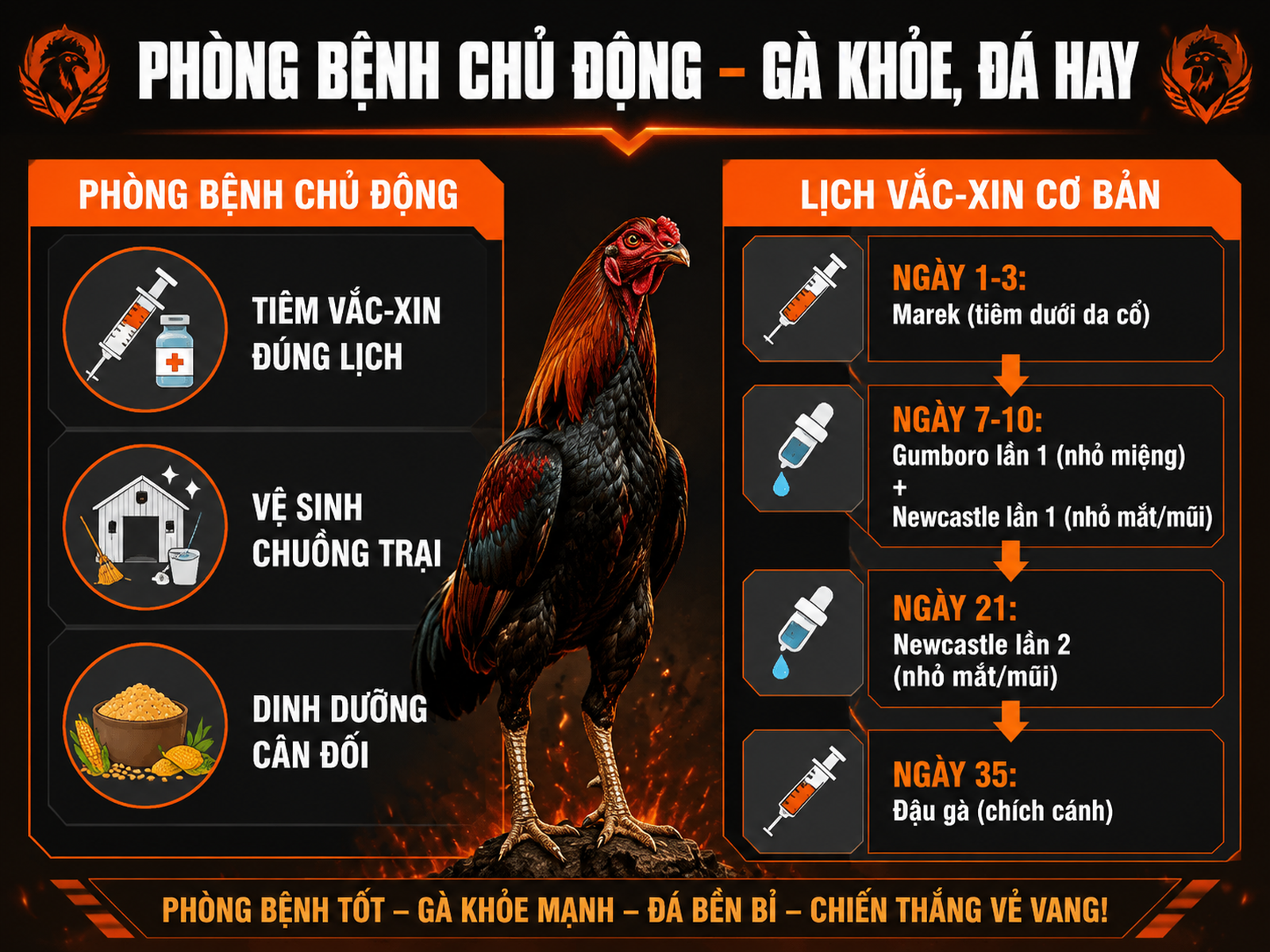 Chăm sóc và phòng bệnh cho gà nòi